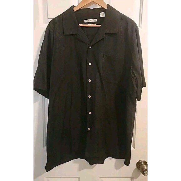 Batik Bay Other - Batik Bay Mens Shirt Black Xl Button Up 100% Silk Short Sleeve